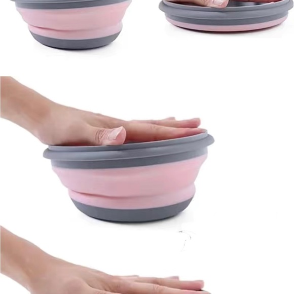 3pc set of foldable space savers with lids (This listing for Pink/Grey set) - Picture 4 of 6